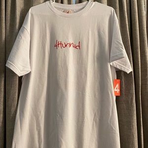 4Hunnid White & Red T-Shirt L